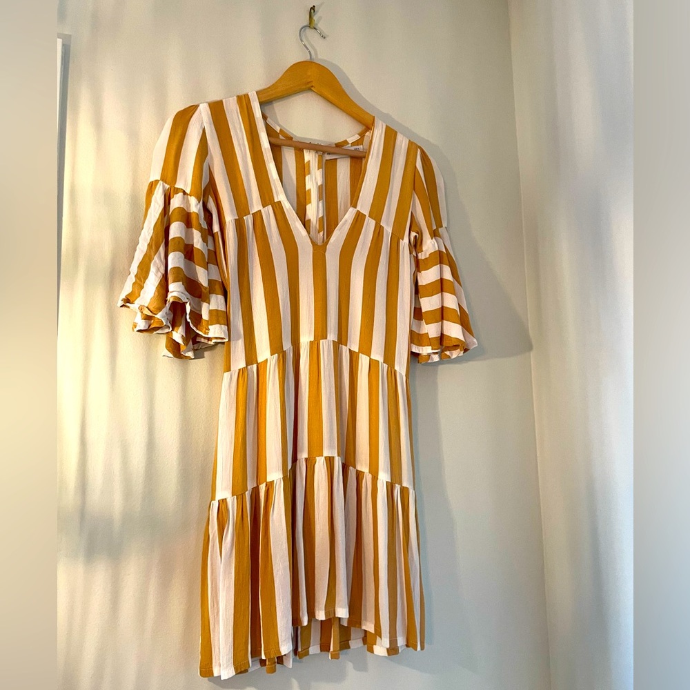 Faithfull the Brand Tiered Silk Mini Dress